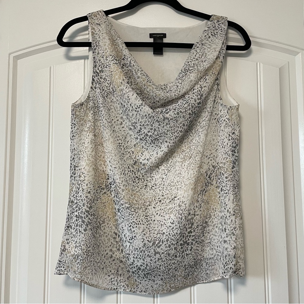 Ann Taylor Cowl Neck Tank Top Blouse Size: Small